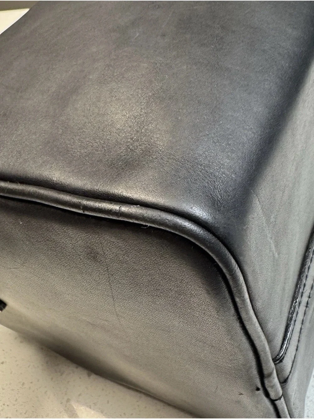 Ralph Lauren Black Leather Top-Handle Satchel Boston Speedy